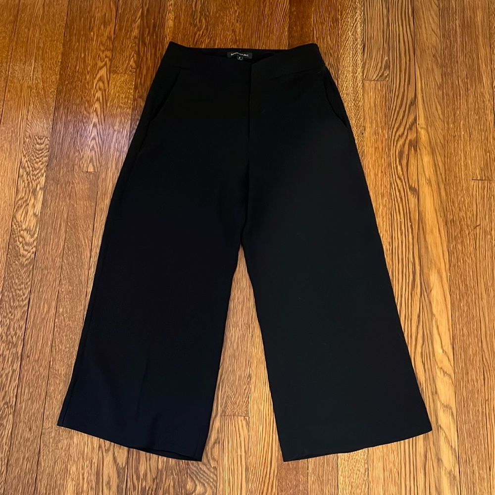 Banana Republic Black Cropped Wide Leg Pants